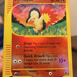 Cyndaquil Reverse Holo Pokemon Expedition in Excellent Condition