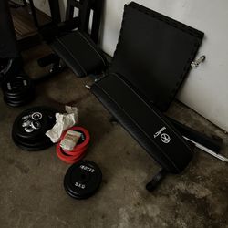 Weights, Bench, And Barbell