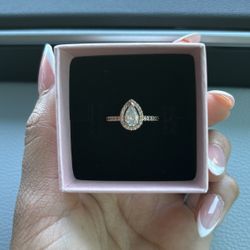 Rose Gold Water Drop Shape Ring Size 5