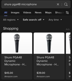 Shure PGA48 Microphone Like New $20