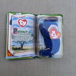 Ty Beanie Babies Very Rare Peanut the Royal Blue Elephant Plush McDonald's Toy 1995 Collectible 