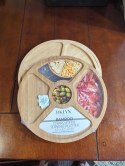 Brand New Bamboo Charcuterie Serving Platter.