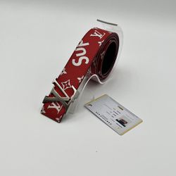 SUPREME x Louis Vuitton Red Monogram Belt
