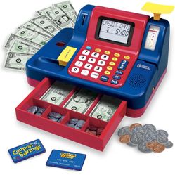 Learning Resources Pretend & Play Teaching Cash Register Math Games, Shopping Grocery Store Playset, Fine Motor Skills, Gifts For Boys and Girls