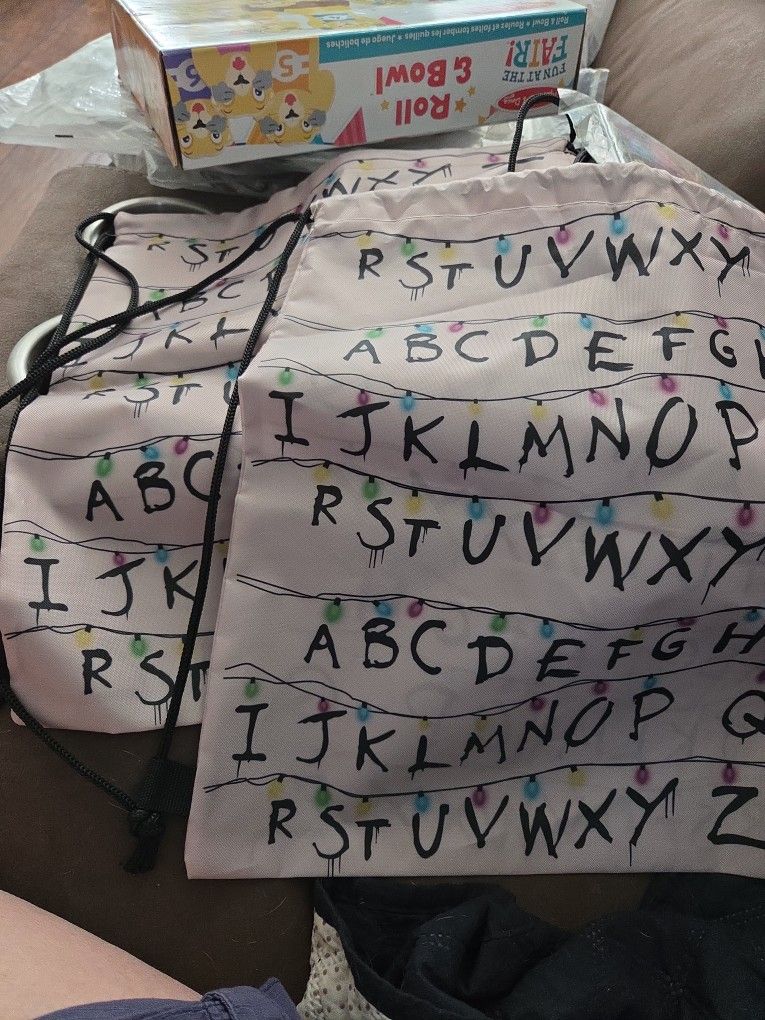 New Stanger Things Drawstring Bag . Set Of 2