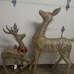 Set of Two Reindeer Decorations Price Is Firm 
