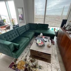 Green Velvet Sectional