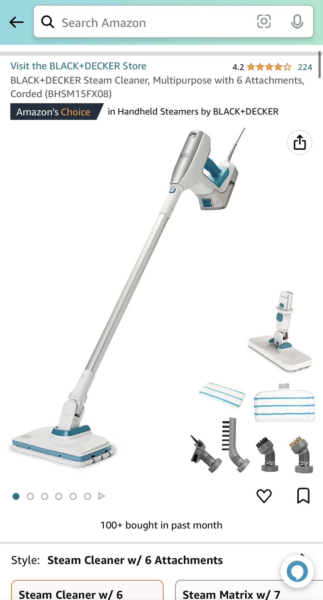 Black + Decker Steam Cleaner Mop