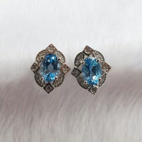 S925 sterling silver topaz earrings