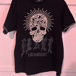 Y2K Rebel Vengeance Rhinestone Shirt (Medium)