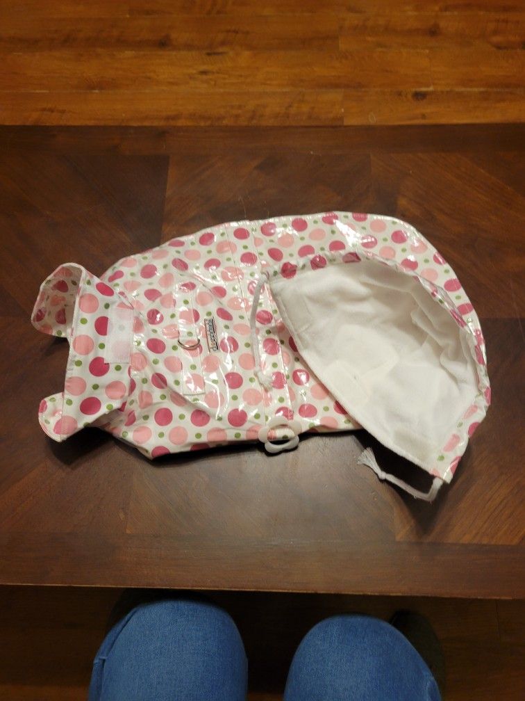 Chic Pink Polka Dot Dog Raincoat