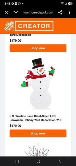 8 ft. Yuletide Lane Giant-Sized LED Snowman Holiday Yard Decoration Y15