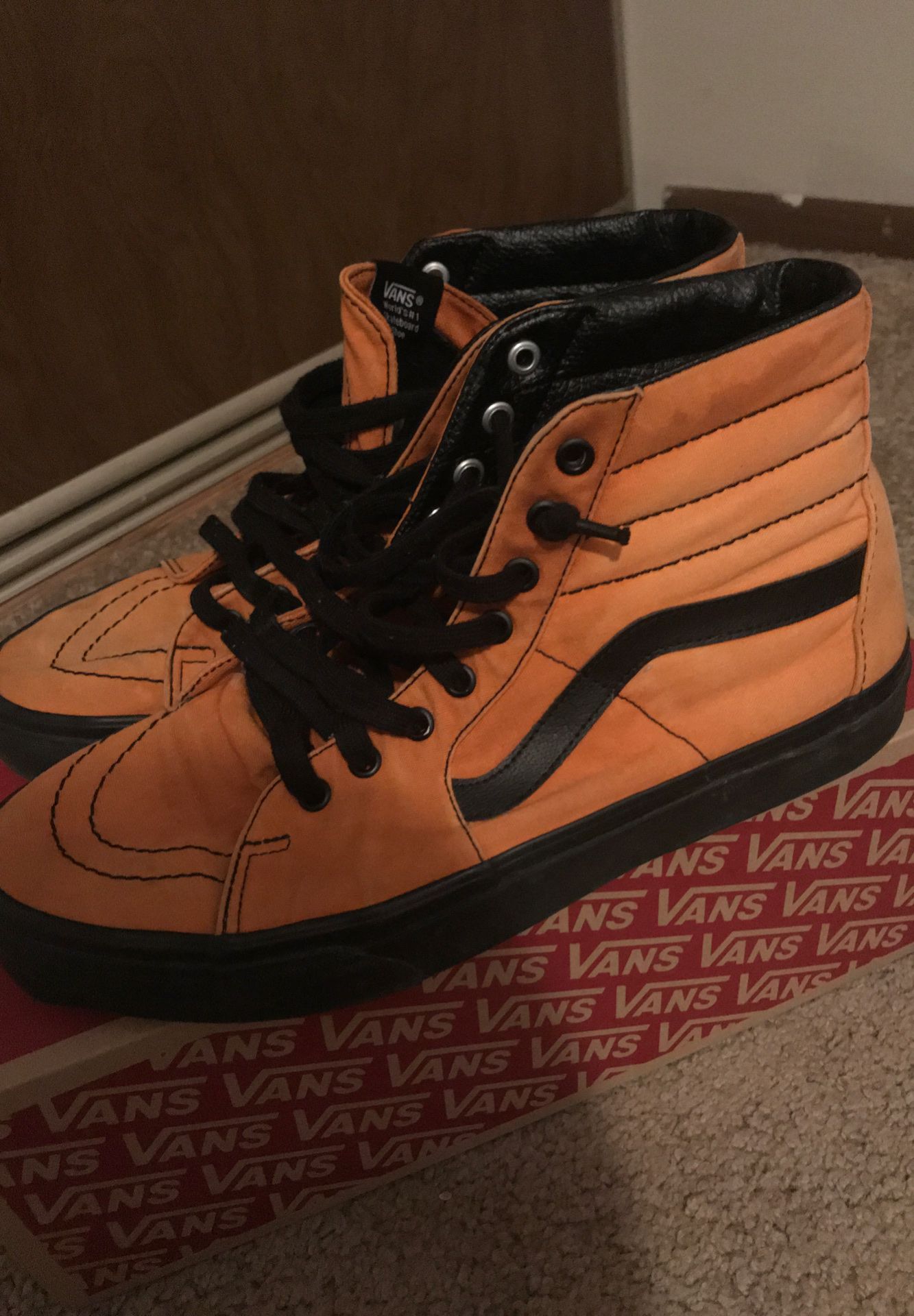 *Custom* Orange Vans Skate High’s