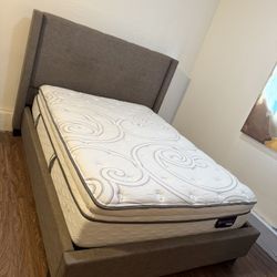 Upholstery Queen Size Bed- Storage- Mattress 