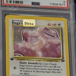 Pokemon Error PSA 9 Koga’s Ditto 1st Edition Holo