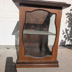 Vintage Wood Display Cabinet 26"x20"x20