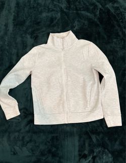 Grey/white zip up sweater