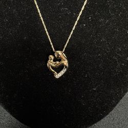 Gold Necklace Mother And Child