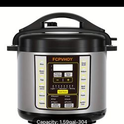 Electric Pressure Cooker 6 Qt, 9-in-1 Instant Multi Cooker With Safer Venting Design, Rice Cooker, Slow Cooker, Sous Vide, Saute Pot - Stainless Steel