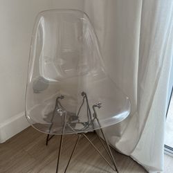 Transparent Side Chair With Gold Base