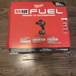 M18 FUEL 18V Lithium-Ion Brushless Cordless 1/2 in. Drill/Driver Kit W/(2) 5.0Ah Batteries, Charger,