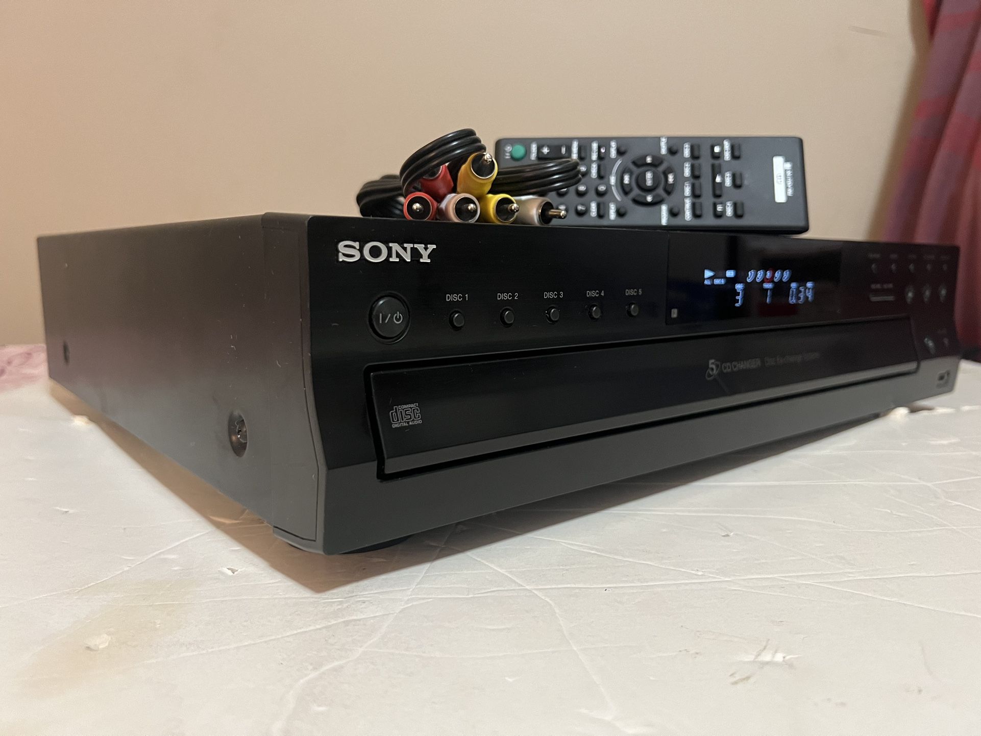 Sony CDPCE500 CD Player 5 Disc Changer USB Recorder w/Remote Tested