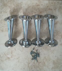 CHROME LEGS for COFFEE TABLE, OTTOMAN or CHAIR $25.00 for 4