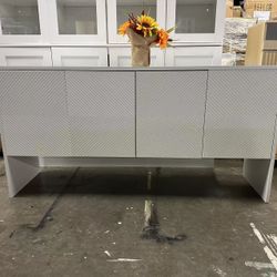 Modern Minimalist Style 60" L Sideboard Accent Storage Cabinet with Rebound Device Door,Wooden Control Table for Living Room and Entrance (White#M)