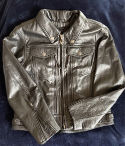 Women's Harley Davidson 3-in-1 Full-Grain Black Leather Motorcycle Riding Jacket. Size Medium.