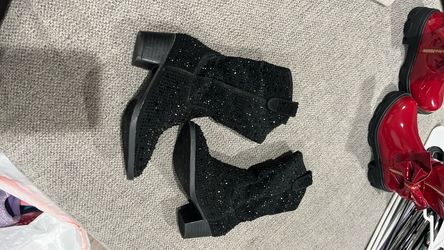 Black Rhinestone Cowboy Boots for Girls