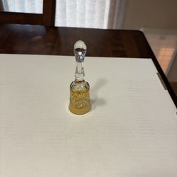 1990s Caramel Cut Crystal Bell with Pinwheel Starburst Pattern