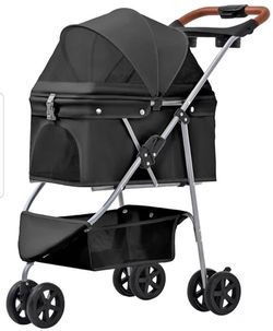 Pet Stroller for Small/Medium Dogs and Cats, Foldable