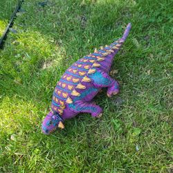 Vintage Applause 18" Dinosaur Purple Ankylosaurus Plush Stuffed Animal