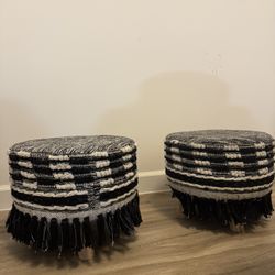 2 Ottomans/ Chairs Boho