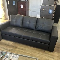 Convertible Sofa  De PU En Color Negro