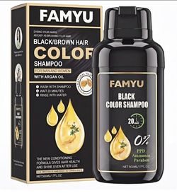 Black Hair Dye Shampoo/Hair Color Ammonia Free & Gentle Formula 17oz