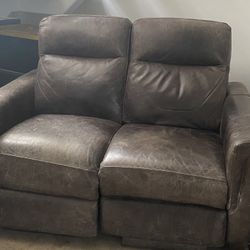 Real Leather Recliner Loveseat
