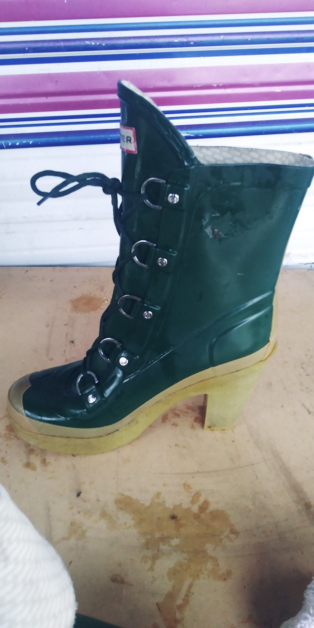 Hunter high heel rain boots