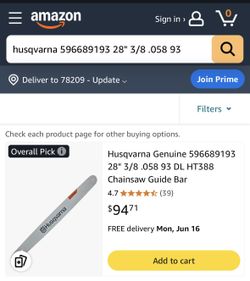 Husqvarna Chainsaw Guide Bar