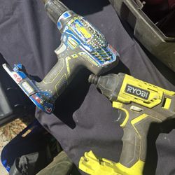 Two Ryobi Drills Selling Together NO Batterys Both Work
