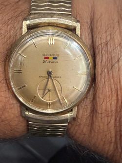 Watches Benrus Swiss made 10 k Gold Filled model DN 451 Working Good Condition
