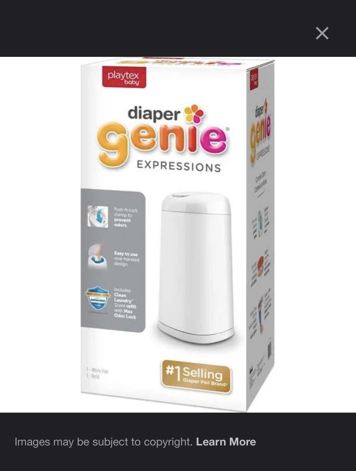 Diaper Genie Expressions Diaper Pail & 2Pail Covers