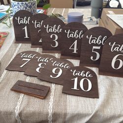 Wood Table Numbers