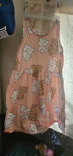 H&M Pink Teddy Bear Print Dress