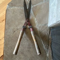 Vintage Wood Handle Hedge Trimmer Shears
