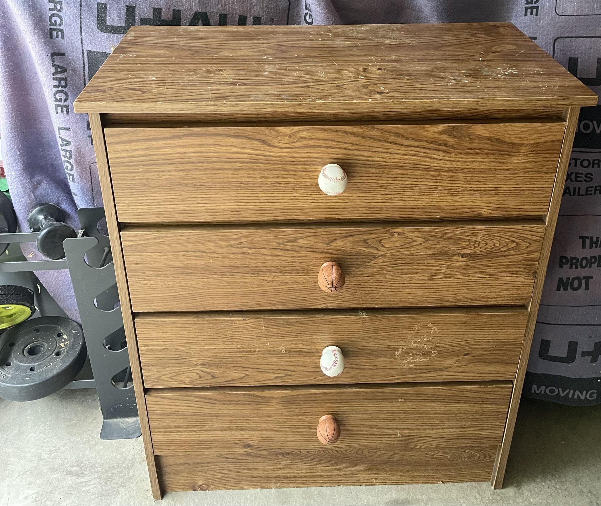 Dresser Baseball Knobs 4 Drawers