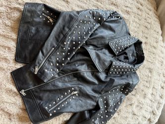 Studded Faux Leather Jacket 