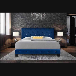 BRAND NEW BLUE KING SIZE BED FRAME WITH NEW MATTRESS/FAST DELIVERY