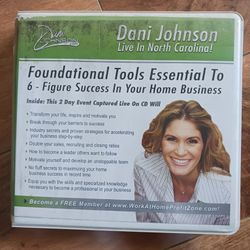 Dani Johnson Live In North Carolina Foundational Tools Essential To 6 - Figure Success In Your Home Business 
10 CD Audio Series 