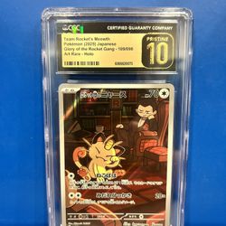 Pokemon TCG 2025 Pokemon Japanese SV Glory Of The Rocket Gang AR Team Rocket's Meowth #109 CGC 10 PRISTINE